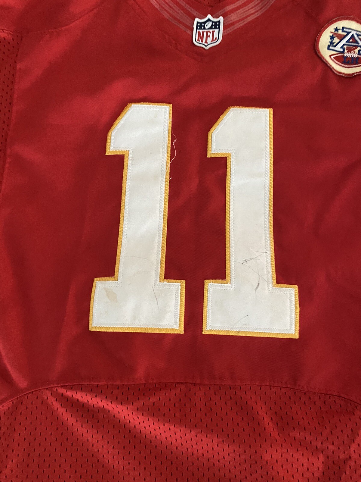 NIKE ON FIELD NFL KANSAS CITY CHIEFS Men Size 44 Red #11 ALEX SMITH Jersey - Picture 2 of 9