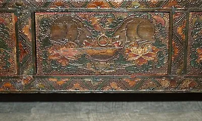 Buy FINE ANTIQUE CHINESE DRAGON TIBETAN POLYCHROME PAINTED ALTAR CABINET SIDEBOARD