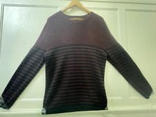 Dark Red and Black striped Mens Jumper in Medium 40 Inches/101.5 cm