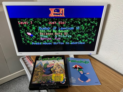Amiga Psygnosis Lemmings Vintage Game - Boxed Working -👽👾Retro Gift Idea👾👽 - Afbeelding 2 van 24