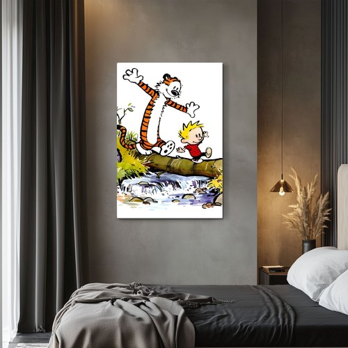 Calvin und Hobbes gerahmter Leinwand-Wandbilddruck - Kinder Cartoon Bill Watterson - Bild 9 von 9