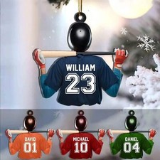 Personalized Baseball Christmas Ornament, Baseball Ornaments, Christmas Ornament