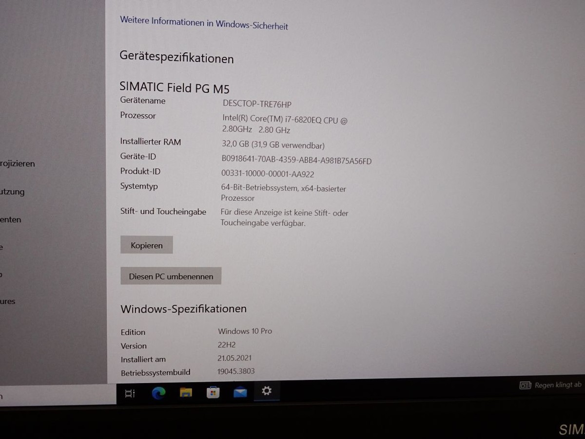 Siemens SIMATIC Field PG M5 Advanced Core i7 32GB 1024GB SSD 