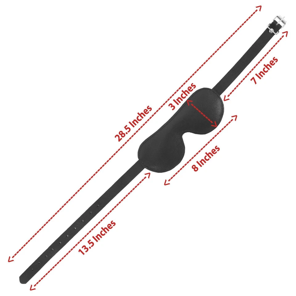 Маска из натуральной воловьей кожи, черная кожаная мягкая с подкладкой маска для глаз для пар унисекс - Изображение 3 из 4