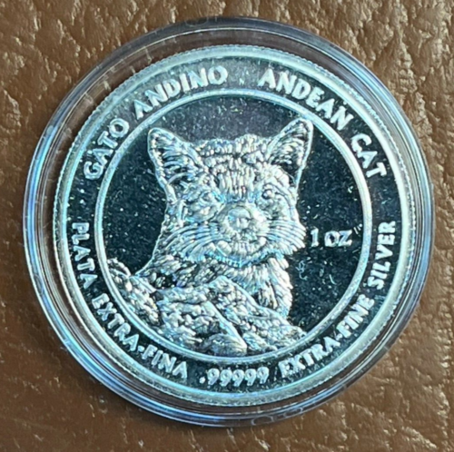 2011 Royal Silver Company RSC 1 oz .99999 Silver Andean Cat - Zdjęcie 1 z 7