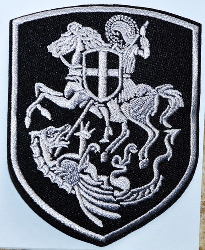 10 ST.GEORGE KILL DRAGON SHIELD CROSS ORTHODOX Crusader IRON ON PATCH