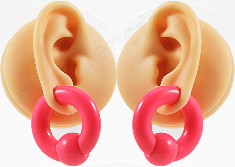 PAIR Large Acrylic UV & Solid Colors Captive Bead Ring