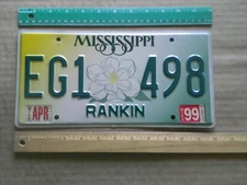 License Plate, Mississippi, Big Magnolia Flower, EG 1498