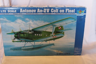 1/72 scale Trumpeter, An-2V Colt on Float Airplane Kit #01606 BN Open Box