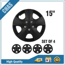 15" Set of 4 Black Wheel Skins Rim Wheel Hub Caps Covers Fits R15 Tire & Rim