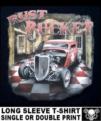 Old School Hot Rat Rod Coupe Outlaw Garage Rust Bucket Car Skull T-shirt WS515