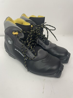 Salomon e3 Cross Country Ski Skiing Boots Mens US 5.5 Black  Yellow SNS Profile