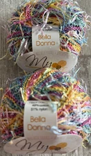 Lot of 2 Muench Bella Donna Specialty Yarn Eyelash Pastel 5604 NEW 115 yds each.