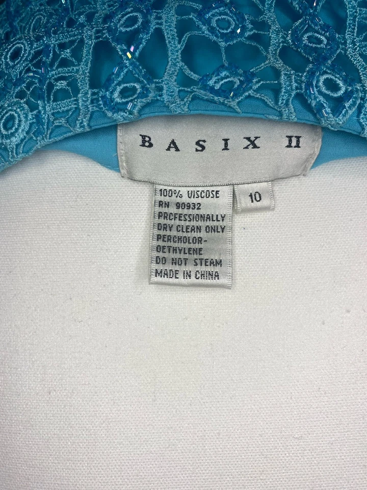 Nuevo con etiquetas Raro De Colección Conjunto de Falda Midi Con Cuentas Tejido Azul Turquesa Sin Mangas 2 piezas Talla 10 $399 Foto 4 de 4