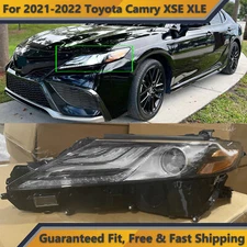 Full LED Headlight Assembly for 2021 2022 Toyota Camry XSE XLE Left Driver Black