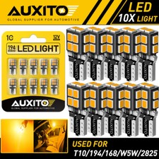 10x Auxito Amber 175 2825 Light Bulb Super Bright 168 194 T10 Led Parking 3000k