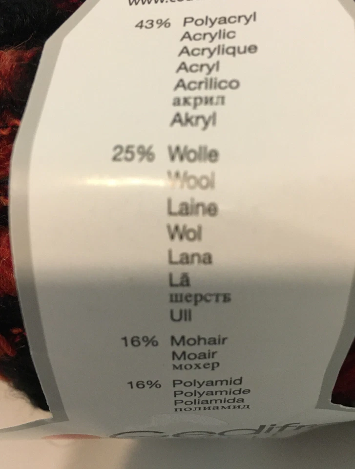 LOTE de 7 Hilos Gruesos Gedifra Marchella Color Rojo/Negro Foto 3 de 4