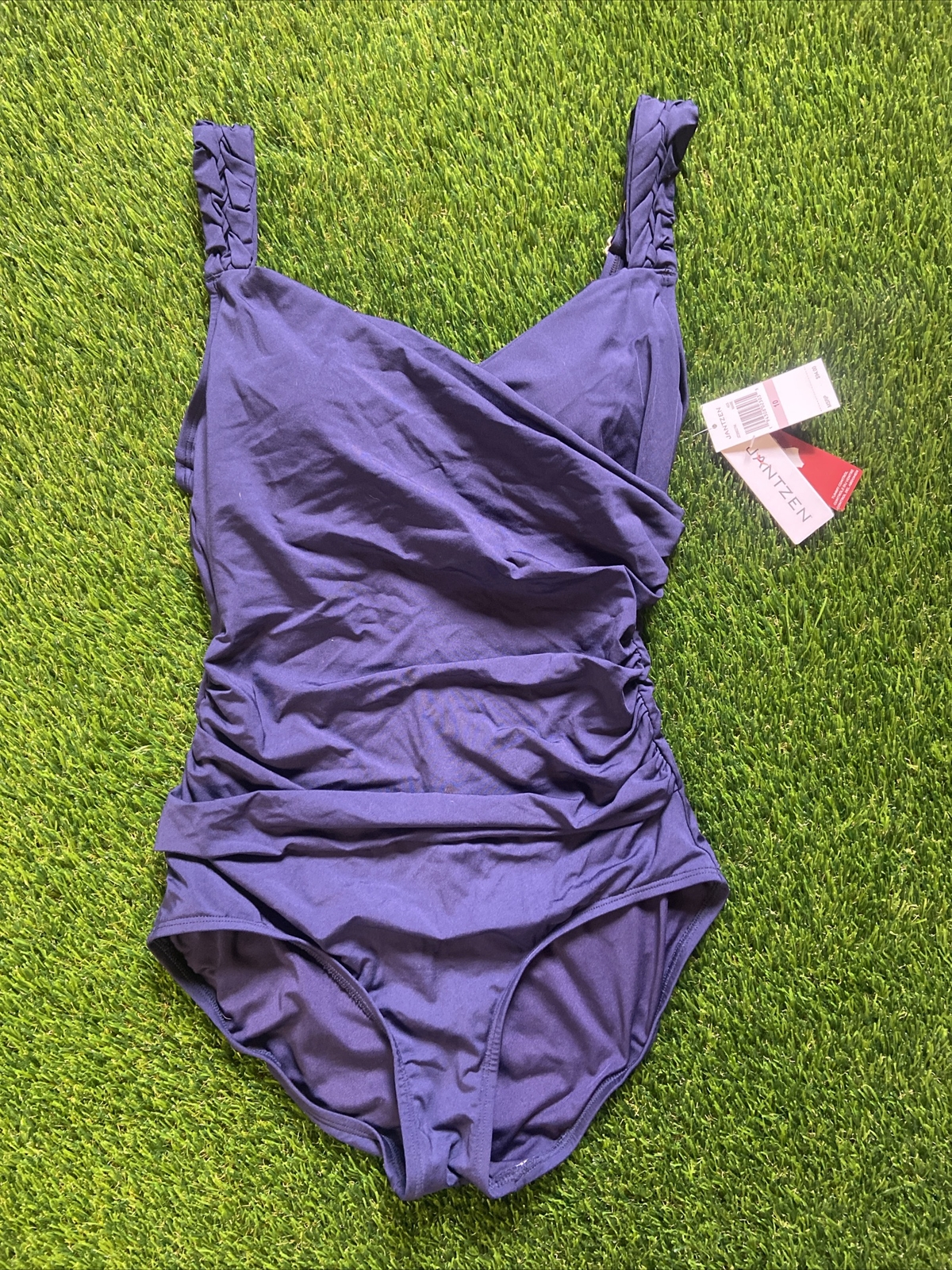 NWT Jantzen One Piece Swimsuit Navy Blue Tummy Control Sz 10 Reg 94 eBay