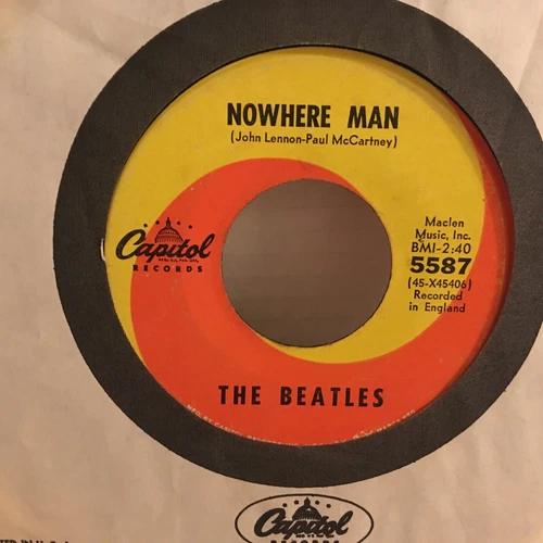 The Beatles NOWHERE MAN, WHAT GOES ON (45 R&R) #5587 PLAYS VG+