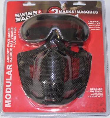 SWISS ARMS TACTICAL GOGGLES FOR TARGET SHOOTING, 2 BLACK MASK, 603991