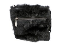 Vince Camito Rabbit Black Fur Purse Shoulder Handbag