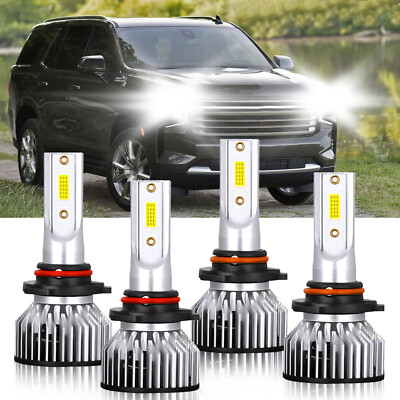 For Chevrolet Tahoe 1995-2006 4x LED Headlight Bulbs High Low Beam Kit 9005+9006