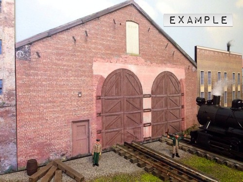 O Scale Scratch Built Engine Shed House Building Front/Flat, w/ LED MTH Lionel - Picture 2 of 10