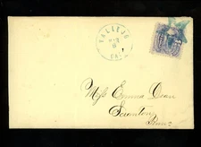 US Postal History #114 Pictorial 1871 Vallejo CA to Scranton PA Mare Island Navy
