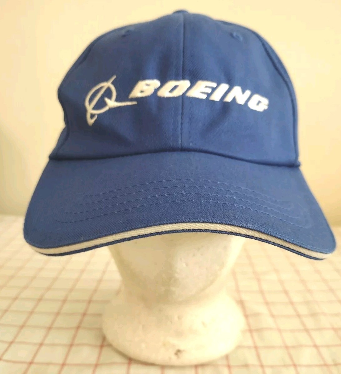 Boeing Cap Hat Blue Mens Adjustable Embroidered Logo Jet
