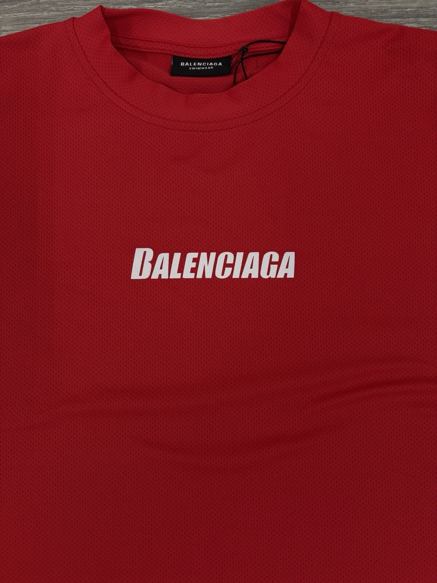 Size S - Balenciaga Oversized Swimwear Tee Red | BRAND NEW | eBay