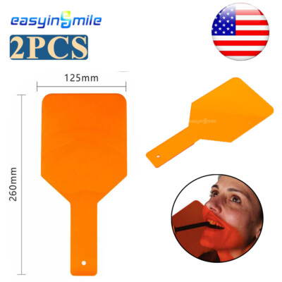 Dental Hand-Held Light Filter Paddle Protective Curing Shield Orange EASYINSMILE
