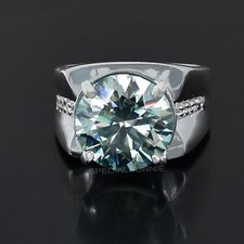 RARE 7.50 Ct Certified Blue Diamond Men's Ring - Great Shine Luster- VIDEO
