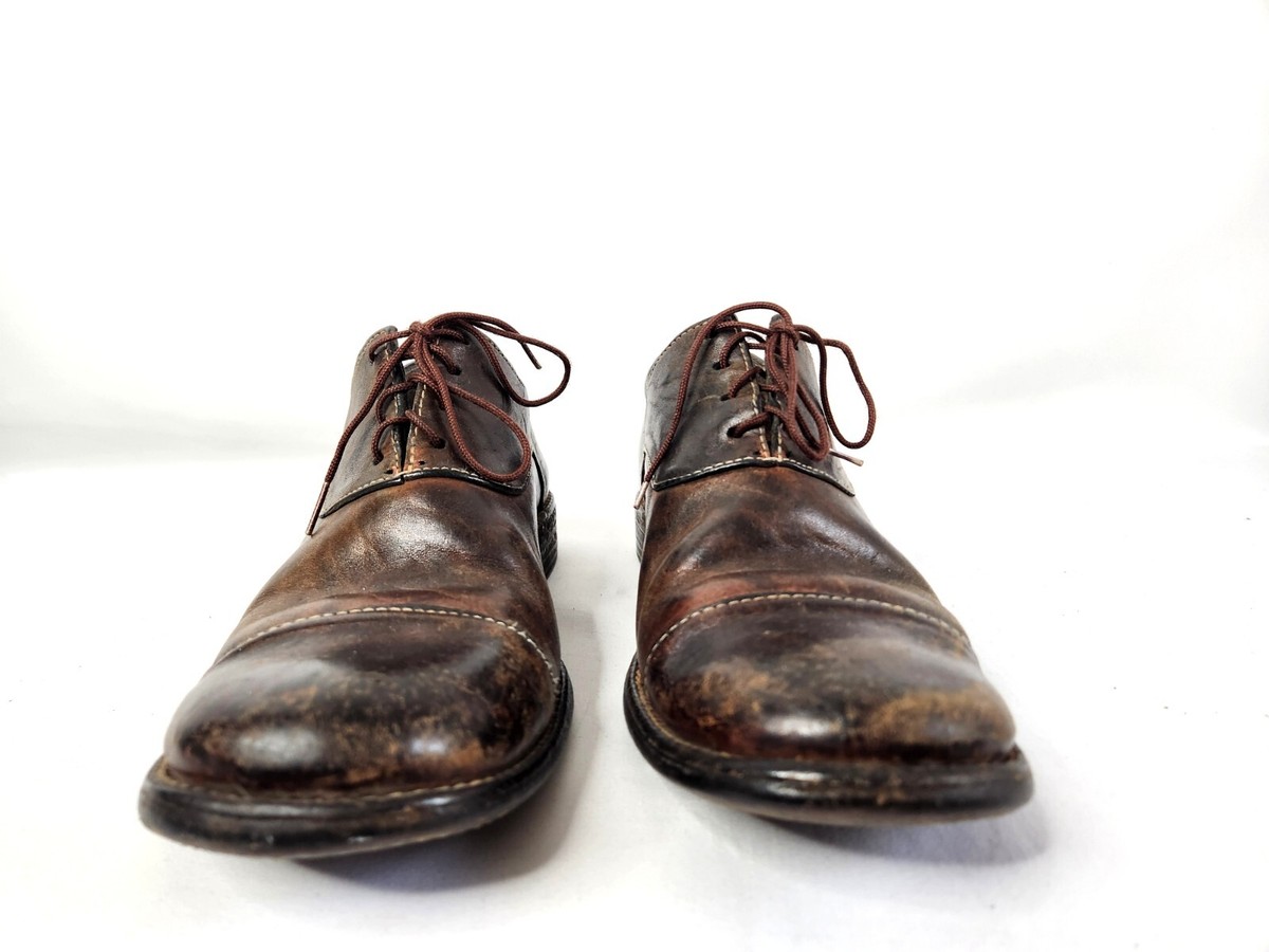 Augusto Brown Leather Lace Up Ankle Boots Italy  display picture 1