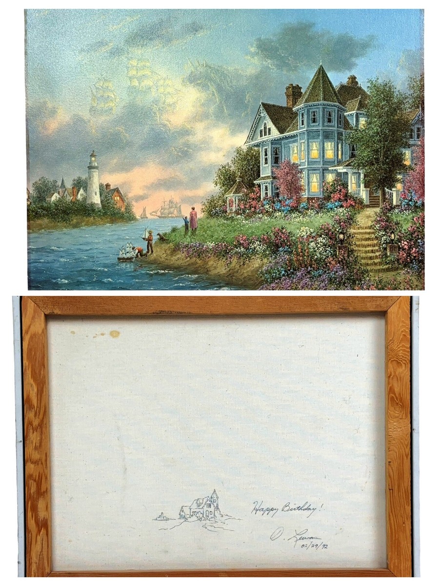 Dennis Patrick Lewan Victorian Fantasy Canvas Signed A/P C