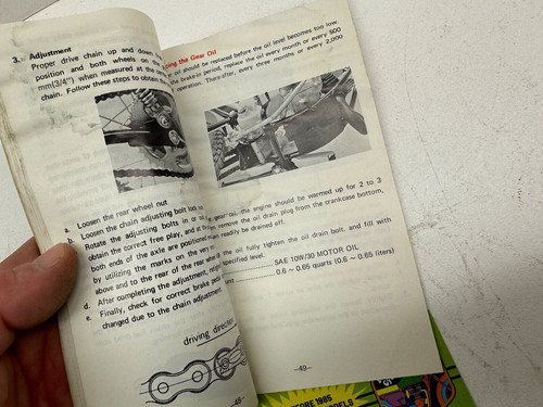 YAMAHA MOTORCYCLE JT2L 60 MINI ENDURO OWNERS MANUAL ORIGINAL 1972 338-28199-10 - Picture 5 of 6