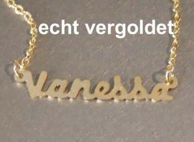 Elegant Necklace Vanessa Gold Plated Names Necklace New