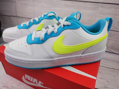 Nike Court Borough Low 2 GS Shoes Sz 6.5Y White Volt Blue BQ5448 122 Lets Dance