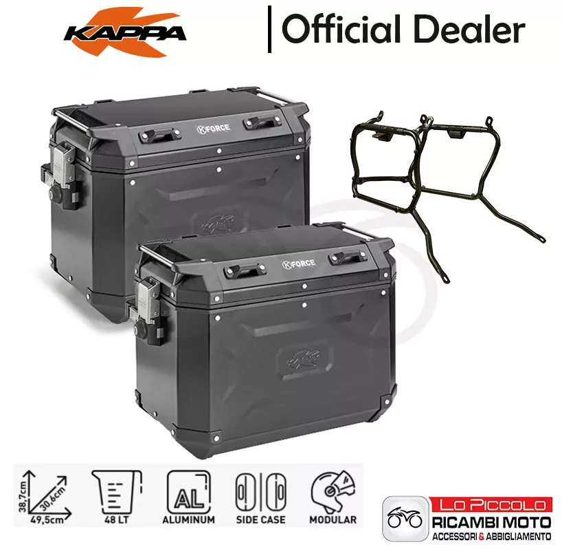 PLO8206CAM KFR48BPACK2 Suitcases KAPPA K Force Motorcycle Guzzi V7 850 Stone