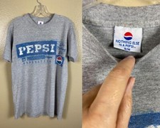 Vintage 90s Pepsi T-Shirt S/M Gray Single Stitch USA Made Graphic Tee