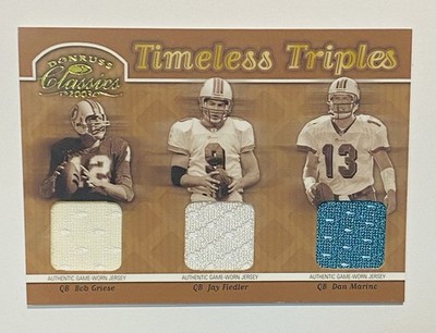 2003 Donruss Classics Timeless Dan Marino Bob Griese Fiedler 39/100 Jersey Patch
