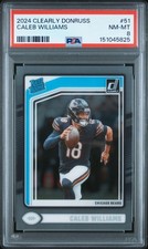 2024 Panini Clearly Donruss Caleb Williams Rated Rookie #51 PSA 8 NM-MT