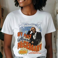 Image of Retro Malcolm X By Any Means Necessary Shirt, Black History Month Pride Tee