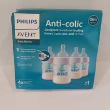 New Philips Avent Anti-Colic Baby Bottle Set 4-Pack 125ml 4oz BPA-Free Silicone
