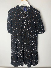 Seraphine black tan polka dot maternity dress uk12