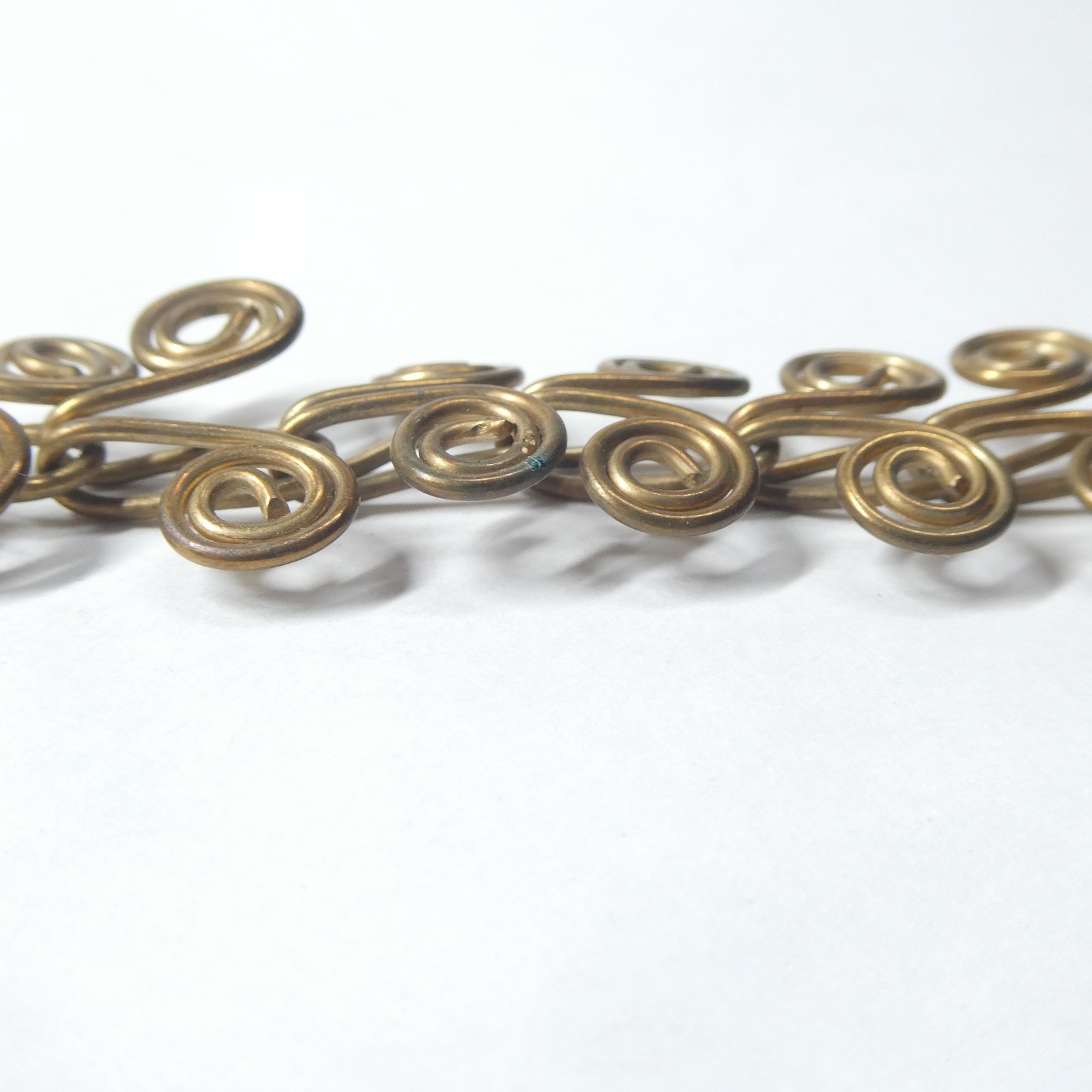 Brass Wire Scroll Statement Bracelet Vintage Mode… - image 10