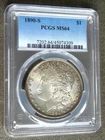 1890 S MORGAN SILVER DOLLAR ~ PCGS MS64 ~ LIGHTLY TONE.