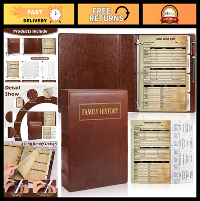 Family History Binder 3 Ring, 50 Sheet Genealogy Kit, Family Tree Charts & Divid