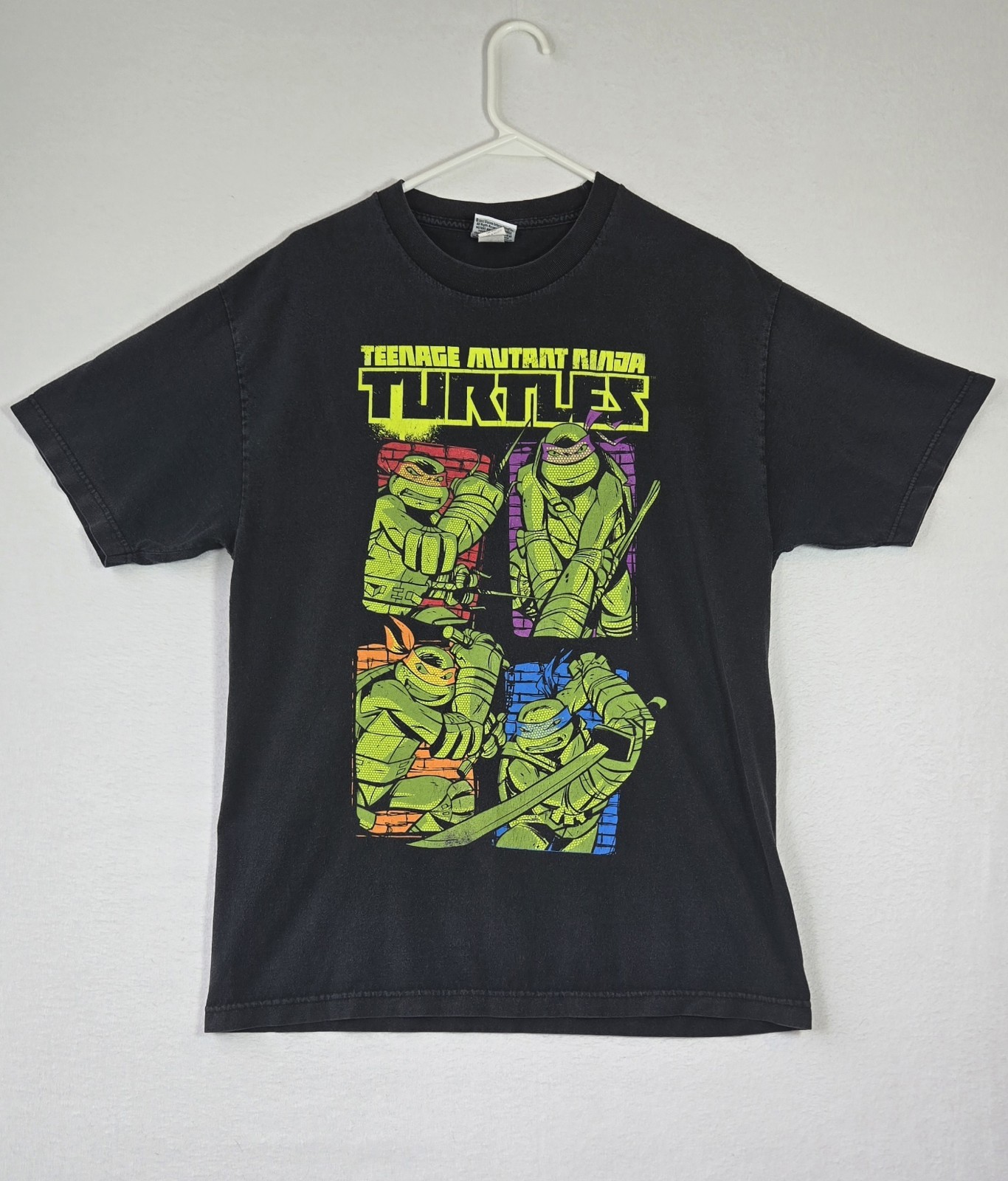 Teenage Mutant Ninja Turtles Shirt Mens Sz Large Black Nickelodeon Cartoon TMNT