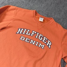 Tommy Jeans Hilfiger Denim Sweater Mens Large Crewneck Pullover Embroidered