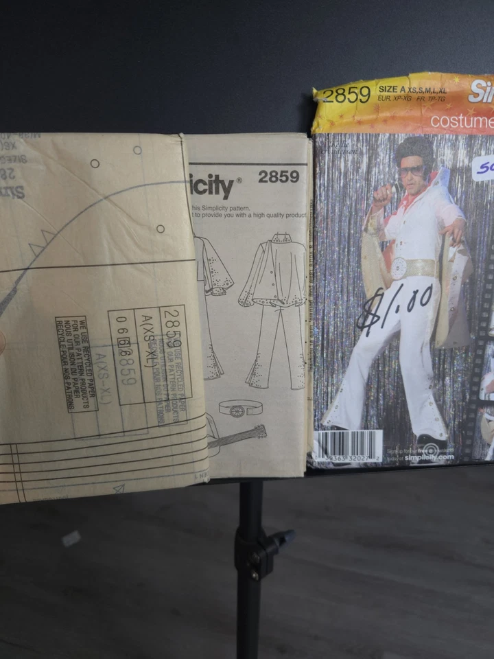 Simplicity Pattern 2859 Elvis Presley Vegas Jumpsuit w/ Cape, Uncut ALL SIZES - Image 4 of 4